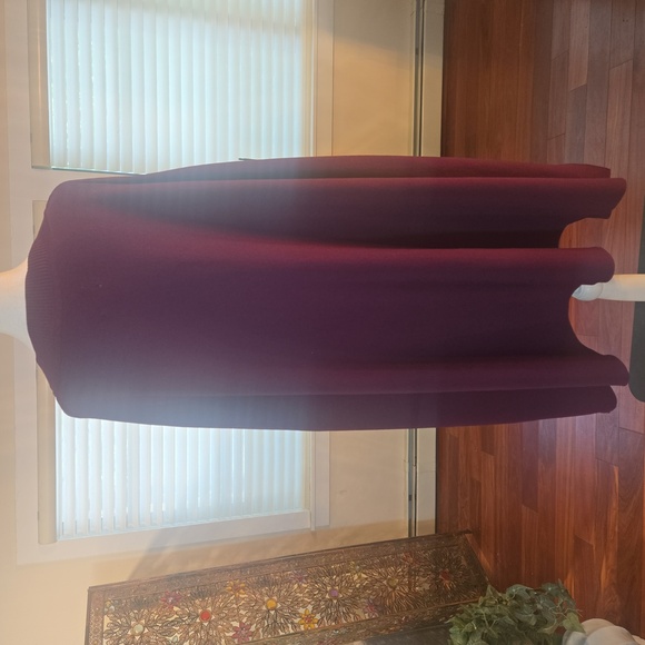 Oversized Poncho Cape Pullover Knit Sweater Eggplant Purple Size Small Medium - Picture 7 of 9